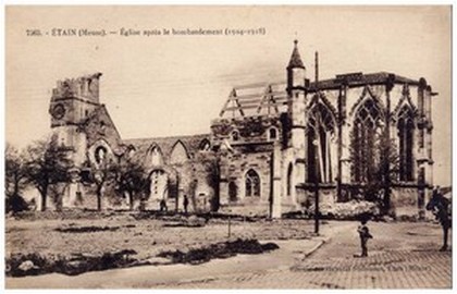 4 etain eglise apres le bombardement 1914 1918