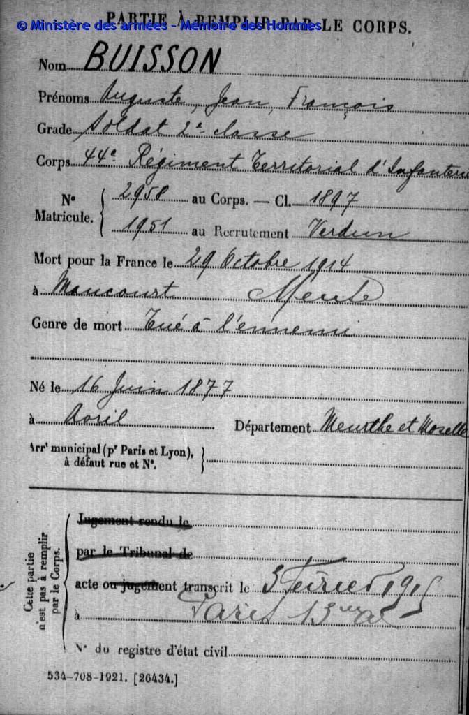 Buisson auguste jean francois