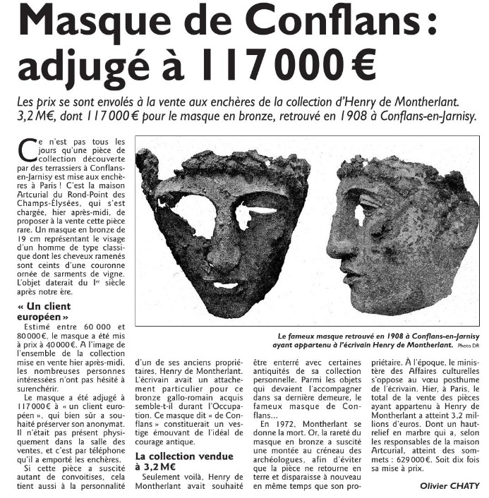 Masque conflans vendu